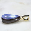 Australian Boulder  Opal and Black Diamond Gold Pendant