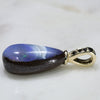Australian Boulder  Opal and Black Diamond Gold Pendant
