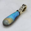 Australian Boulder  Opal and Diamond Gold Pendant
