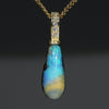 Australian Boulder  Opal and Diamond Gold Pendant