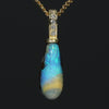 Australian Boulder  Opal and Diamond Gold Pendant