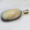 10k Gold - Solid Boulder Opal - Natural Diamonds