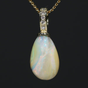 Opal and Diamond Gold Pendant Code -GPA155 NZ