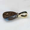 Australian Boulder  Opal and Diamond Gold Pendant