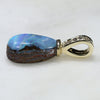 Australian Boulder  Opal and Diamond Gold Pendant