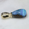 Australian Boulder  Opal and Diamond Gold Pendant