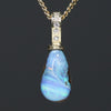 Australian Boulder  Opal and Diamond Gold Pendant