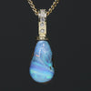 Australian Boulder  Opal and Diamond Gold Pendant
