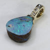 Australian Boulder  Opal and Diamond Gold Pendant Code -PL12