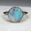 Round Boulder Opal Gold Ring