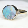Natural Australian Boulder Opal and Diamond Gold Ring  - Size 10.25 Code -GR777