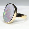 Natural Australian Opal with Flashes of Green Gold Ring - Size 6.75 Code -GR02004