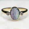 Natural Australian Boulder Opal and Diamond Gold Ring  - Size 6.75 Code -RL4