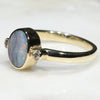 Natural Australian Boulder Opal and Diamond Gold Ring  - Size 6.75 Code -RL4