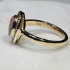 Natural Australian Opal and Diamond Gold Ring - Size 6.5
