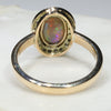 Natural Australian Opal and Diamond Gold Ring - Size 6.5