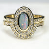Opal Engagement and Wedding Ring Set