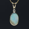 Natural Australian Boulder  Opal  and Diamond  Gold Pendant