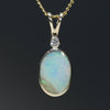 Natural Australian Boulder  Opal  and Diamond  Gold Pendant