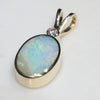 Natural Australian Boulder  Opal  and Diamond  Gold Pendant
