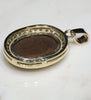 Natural Australian Boulder Opal and Diamond Gold Pendant