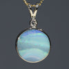Natural Australian Boulder  Opal  and Diamond  Gold Pendant