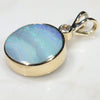 Natural Australian Boulder  Opal  and Diamond  Gold Pendant