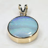 Natural Australian Boulder  Opal  and Diamond  Gold Pendant