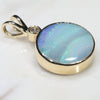 Natural Australian Boulder  Opal  and Diamond  Gold Pendant