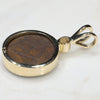 Natural Australian Boulder  Opal  and Diamond  Gold Pendant