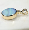 Natural Australian Boulder  Opal  and Diamond  Gold Pendant