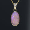 Natural Australian Solid Opal and Diamond Gold Pendant