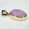 Natural Australian Boulder Opal and Diamond Gold Pendant Code -PL34