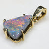 Semi Black Opal 18k pendant with flashes of red and pink