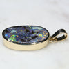 Natural Australian Boulder  Opal Gold Pendant Code -PL23