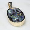 Natural Australian Boulder  Opal Gold Pendant Code -PL23