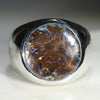 Natural Boulder Opal Matrix Mens Silver Ring -Size 10