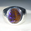 Natural Boulder Opal Matrix Mens Silver Ring -Size 10.25 Code-SM60