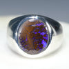 Natural Boulder Opal Matrix Mens Silver Ring -Size 10.25 Code-SM60
