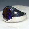 Natural Boulder Opal Matrix Mens Silver Ring -Size 10.25 Code-SM60