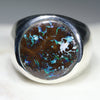 Natural Boulder Opal Matrix Mens Silver Ring -Size 9.75 Code-SM56