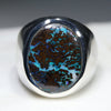 Natural Boulder Opal Matrix Mens Silver Ring -Size 8.75