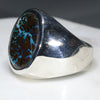 Natural Boulder Opal Matrix Mens Silver Ring -Size 8.75
