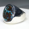 Natural Boulder Opal Matrix Mens Silver Ring -Size 8.75