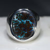 Natural Boulder Opal Matrix Mens Silver Ring -Size 8.75