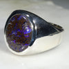 Natural Boulder Opal Matrix Mens Silver Ring -Size 8 Code-SM55