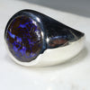 Natural Boulder Opal Matrix Mens Silver Ring -Size 10.25
