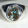 Natural Boulder Opal Matrix Mens Silver Ring -Size 10.75