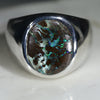 Natural Boulder Opal Matrix Mens Silver Ring -Size 10.75
