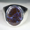 Natural Boulder Opal Matrix Mens Silver Ring -Size 9 Code-SM53